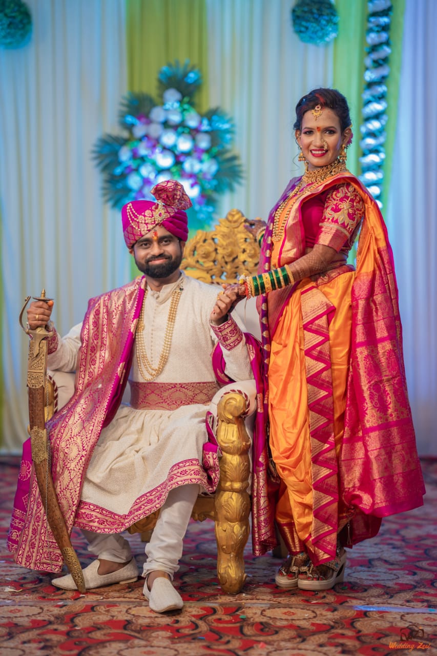 Manav Ethnic Happy Customer wearing a Traditional Maharashtrian Wedding Outfit