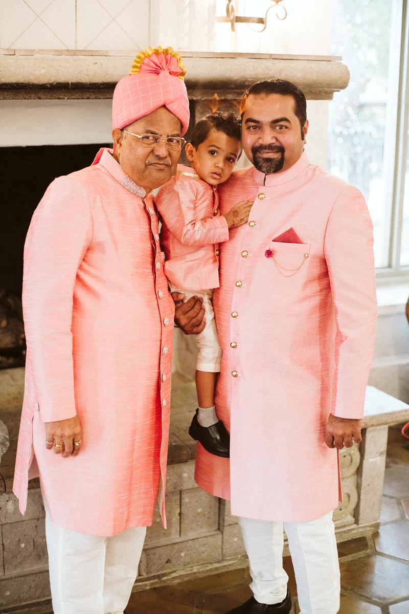 Manav Ethnic Happy Customer wearing a Pink Indo Western