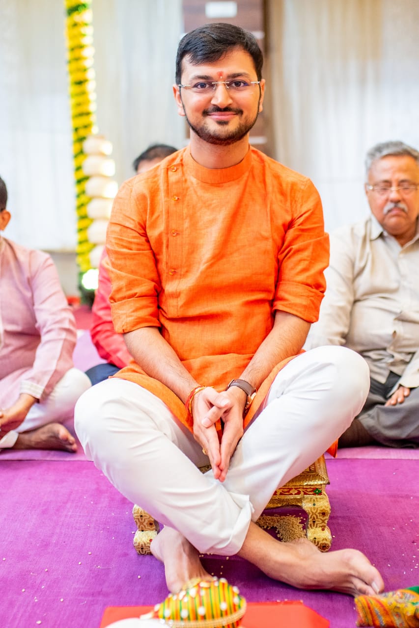 Manav Ethnic Happy Customer wearing an Orange Kurta