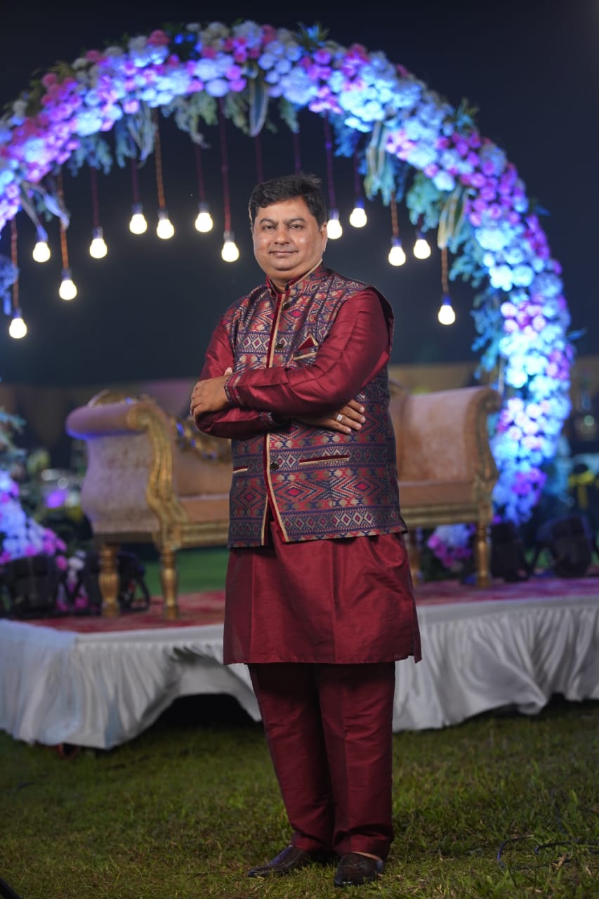Manav Ethnic Happy Customer wearing a Designer Maroon Jakcet Kurta