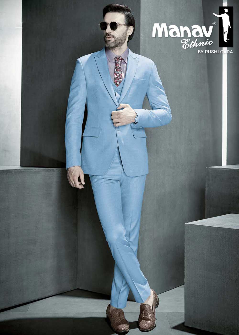 3 piece sky blue executive suit 1